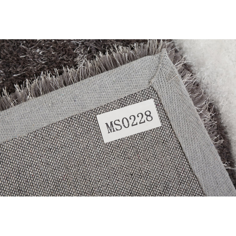 Thionville Shag Black/Grey Shag Area Rug, Runner 2'3" x 8'