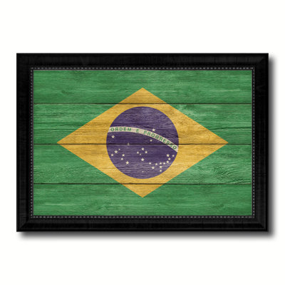 «Brazil Country Flag», reproduction sur toile encadrée