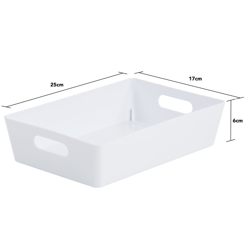 Wham Studio Basket 4.01 Rectangular Pack of 5 Ice White, 6cm H x 17cm W x 25cm D