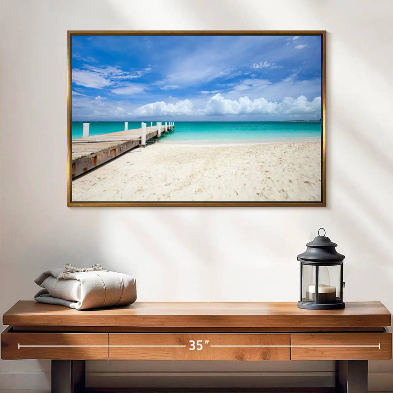 Providenciales Island Macfarlane, Floating Frame Gold, 25" X 17"