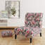 Fauteuil crapaud de style campagnard, recouvert de velours rose à motif floral romantique, fauteuil d'appoint rustique à motif floral