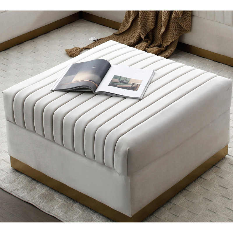 Velours rembourré en mousse Contemporary - Ajout de salon moderne, carré beige pour appartement Space Essential, Beige