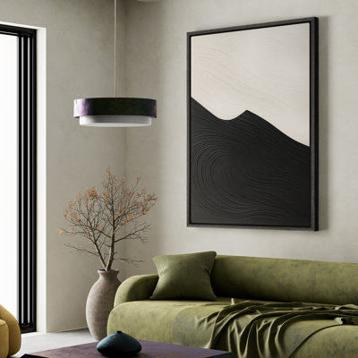 Art mural encadré, impressions murales abstraites rétro pour chambre à coucher - 24 po x 36 po