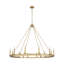 Lustre 12 lumières en laiton frotté Parker