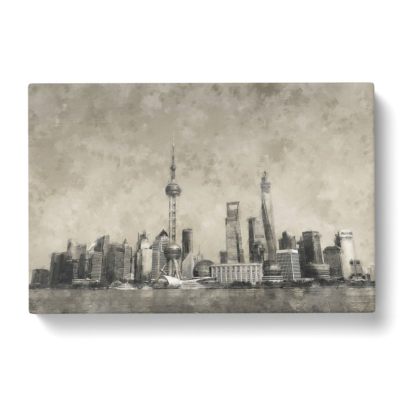 Shanghai Skyline Vol.2 - Wrapped Canvas Painting, 35cm H x 50cm W x 3cm D