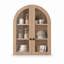 Armoire murale moderne de style ferme avec porte vitrée cintrée et étagère réglable, idéale pour salle de bain, buanderie et entrée.-650977131