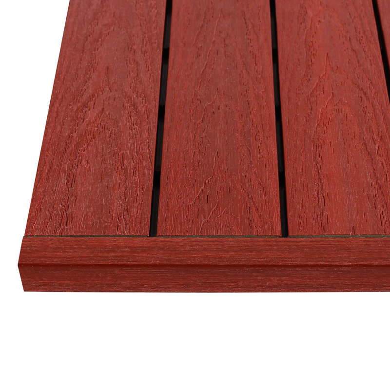 Carreau de terrasse en composite suédois 1 po x 12 po Quick Red , Rouge suédois