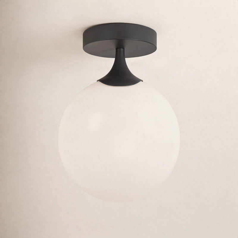 Plafonnier semi-encastré 1 lumière 7,875 po Nedra, Noir mat