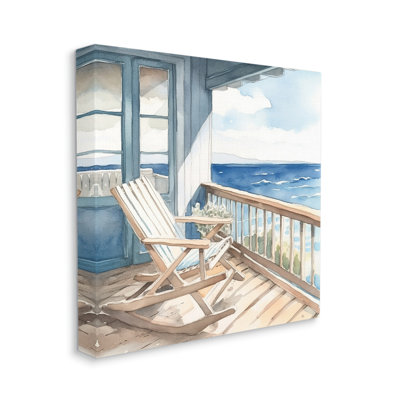 Highland Dunes Seaside Porch View On Canvas Print