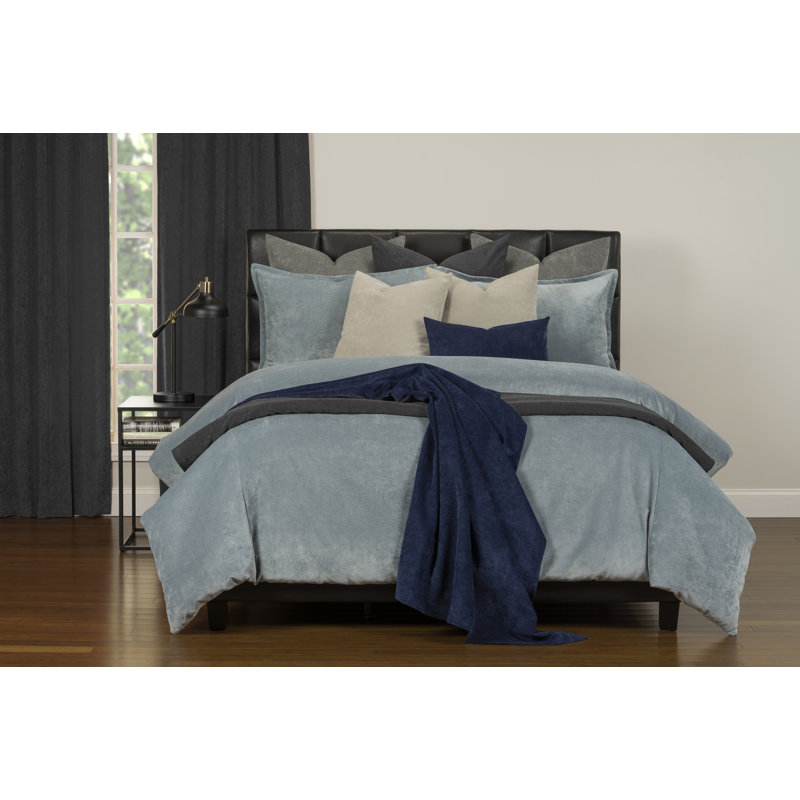 Matte Velvet Set with Duvet Cover & Insert Set by Siscovers, Cal. King Duvet Cover + 9 Additional Pieces, Dusk