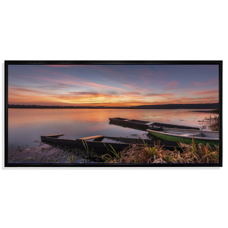 Sunrise Lake - Photographie sur toile, Cadre noir, H 8 po x l 12 po x P 1 po