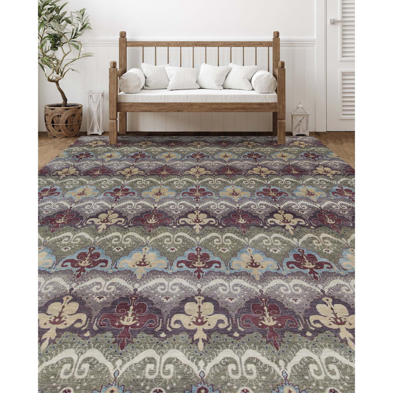 Cotton Ikat Area Rug