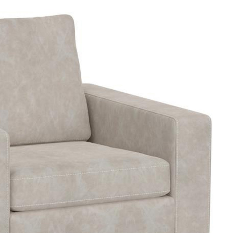 Fauteuil d'appoint Jeni, 1 coussin décoratif, moderne , Similicuir gris huître