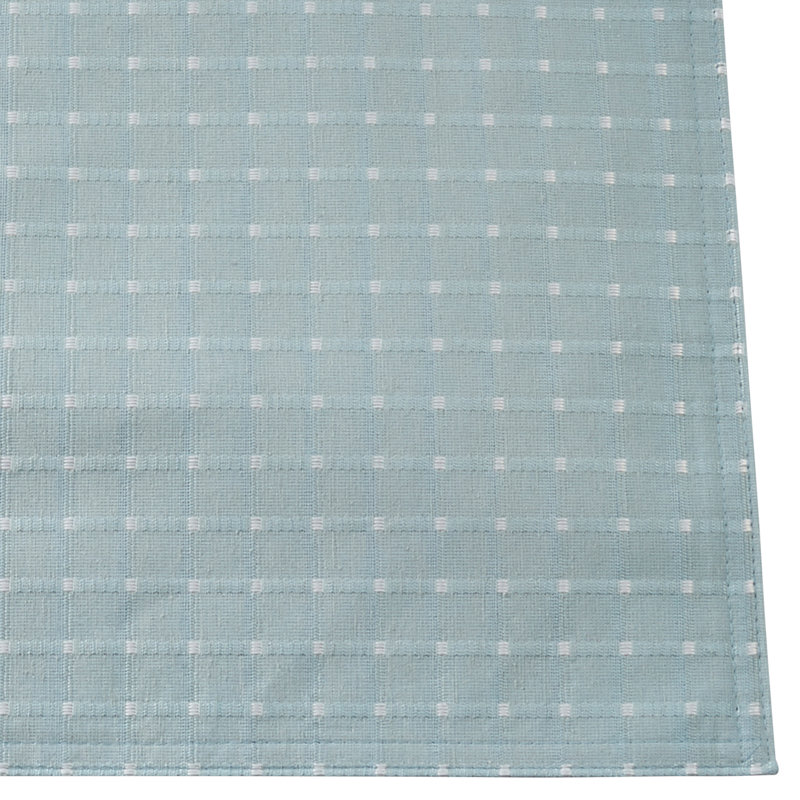 Queensbury Box Stitched Table Runner, Aqua, 16" x 72"