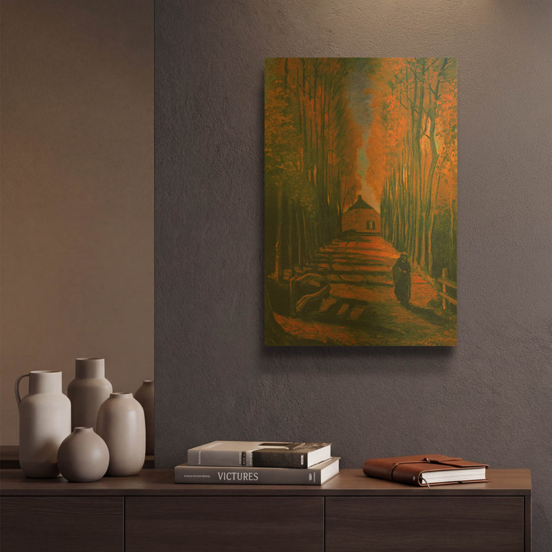 «Poplars In Autumn» par Vincent Van Gogh, art mural en métal doré, 12 po x 16 po, 12 po x 16 po
