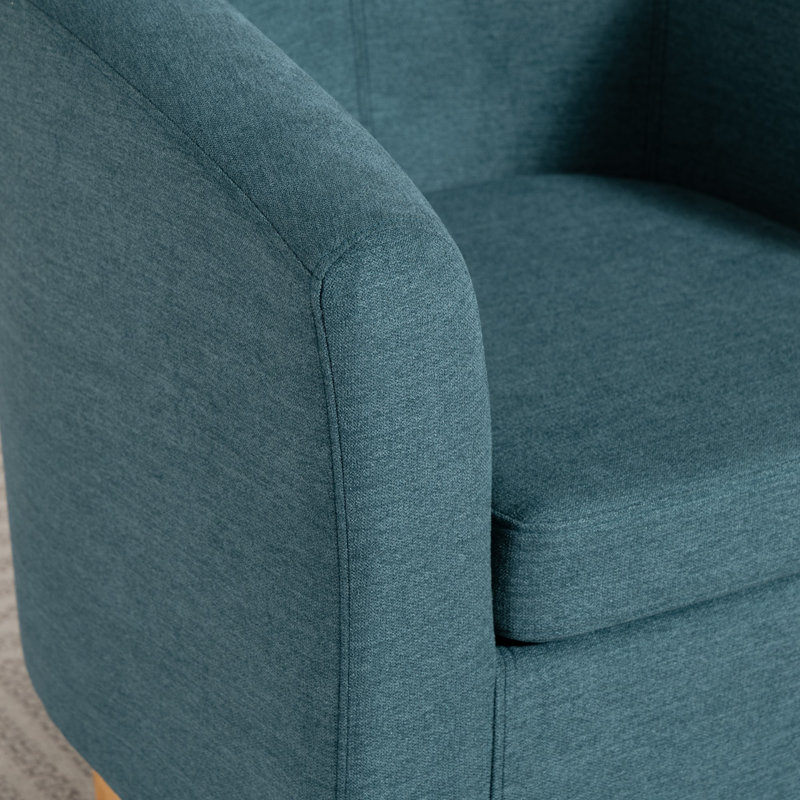 Upholstered Armchair, Teal