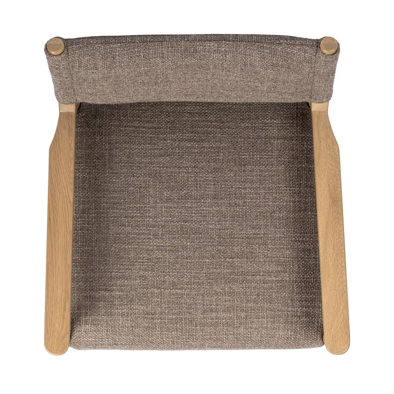 Jayla Upholstered Arm Chair, Saxon Mink, Natural Oak