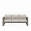 Canapé de patio 75 po 3 places toutes saisons en métal avec coussins épais beige et structure kaki