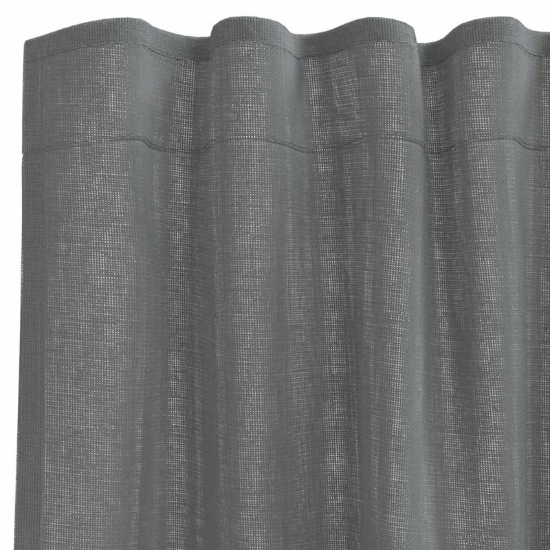 Semi Sheer Curtain Pair, 140cm Width x 175cm Drop, Dark Grey