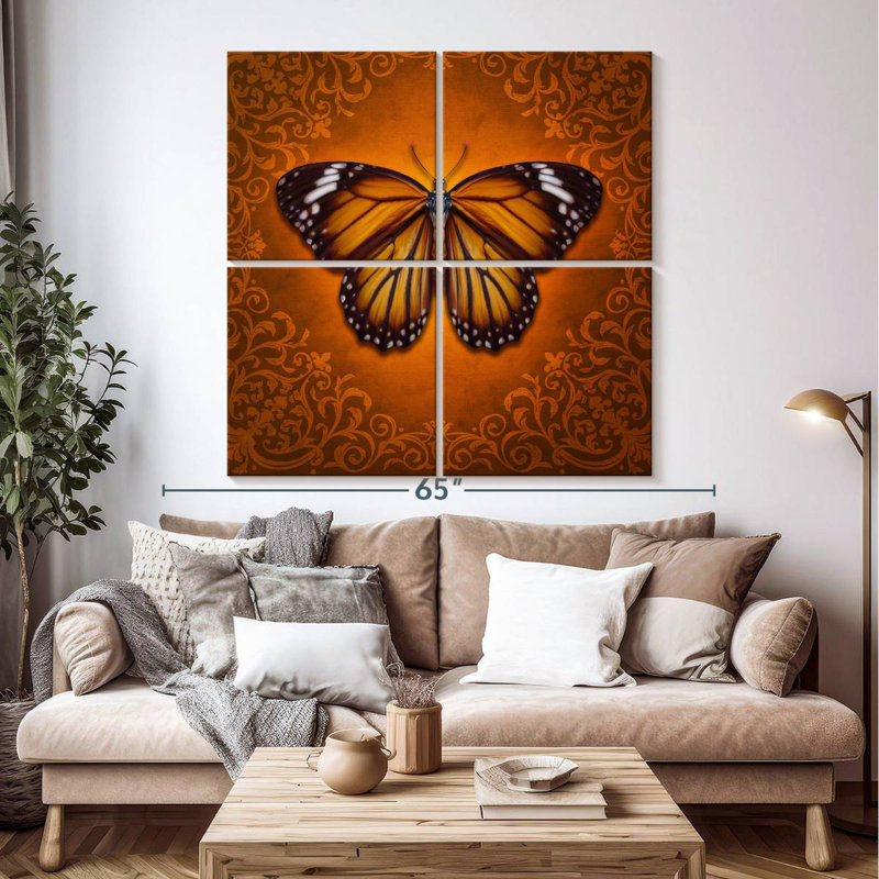 Brampt Ornate Monarch Butterfly, 50" H x 50" W