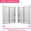 Porte de douche coulissante semi-sans cadre l 56 à 60 po x H 72 po, verre trempé transparent Scgg 5/16 po (8 mm), finition noir mat, largeur de coupe réglable 4 po