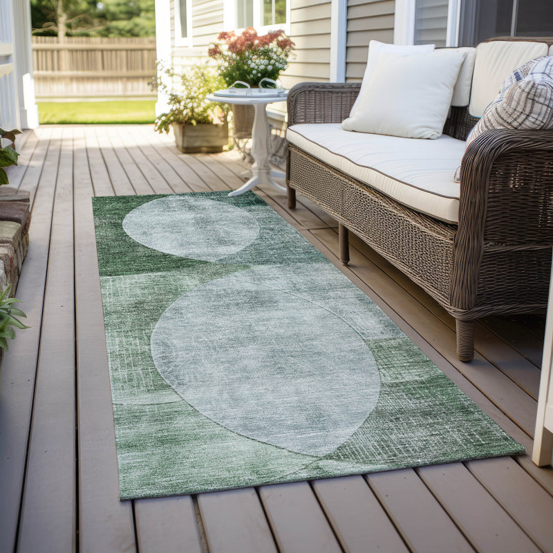 Tapis d'intérieur / extérieur bleu lavable Henry , 2 pi 3 po x 7 pi 6 po
