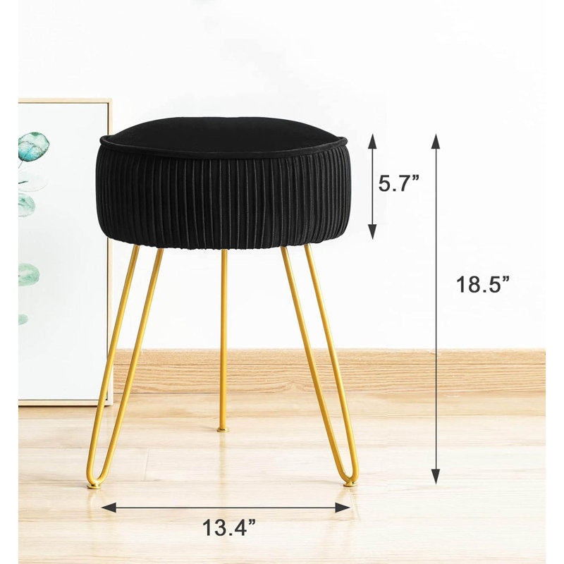 Metal Accent Stool, Black