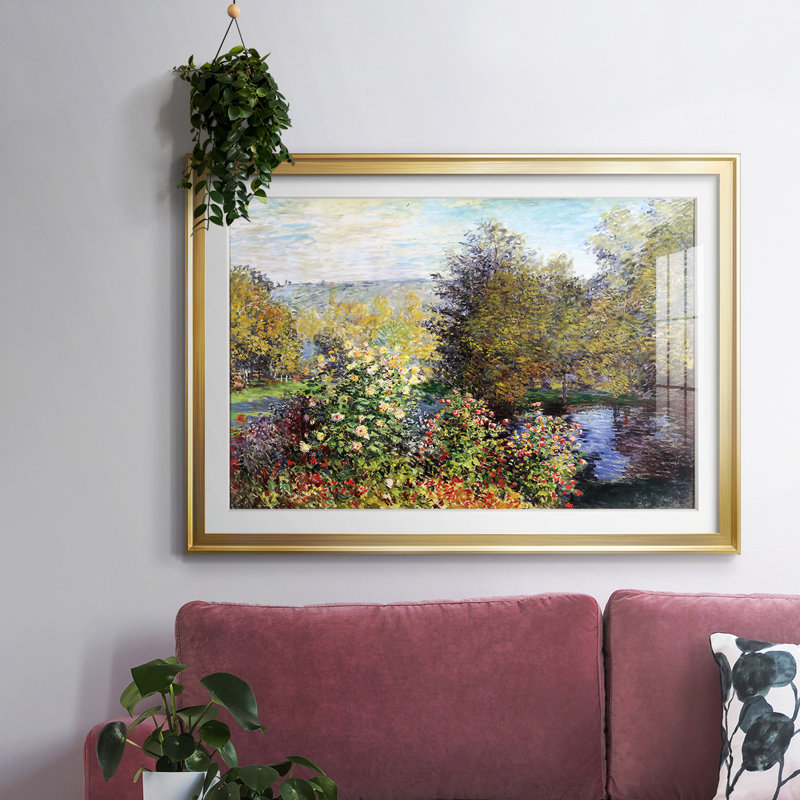 Le coin du jardin à Montgeron, 1876, reproduction d'art sur papier, Or, H 15 po x l 21 po x P 1,5 po