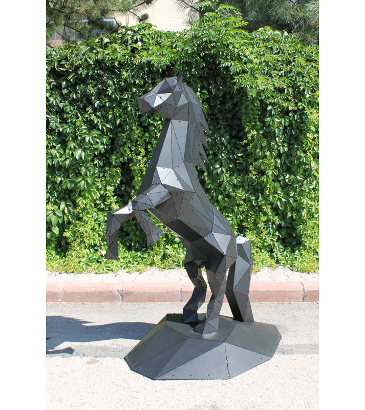Statue de cheval cabré - XXL, XXL, Black
