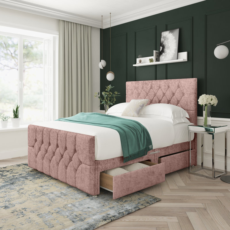 Upholstered Divan Bed, Kingsize (5'), Mink