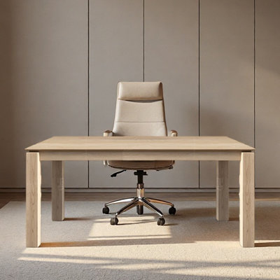 Solid wood long desk for office and meetings