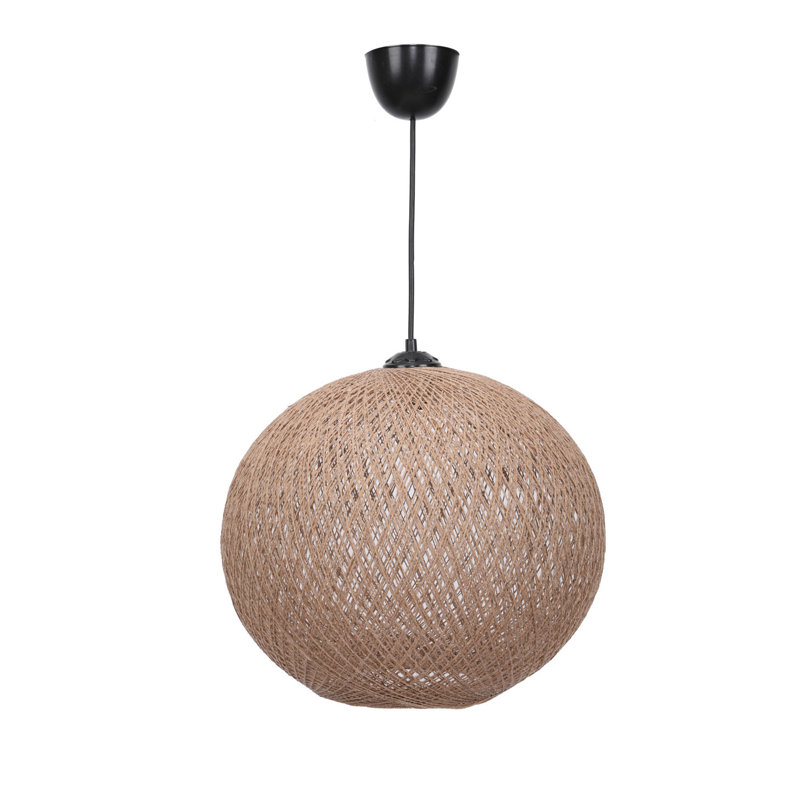 Lustre simple en forme de globe czerska, H 13,4 po x l 15 po x P 15 po, Crème