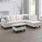 3-Piece Flannel Sectional Sofa-1288810903-1288810897