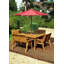 Franklin 8 - Person Solid Wood Patio Dining Set Umbrella Hole Included Square Table with Cushions Included-1789521252