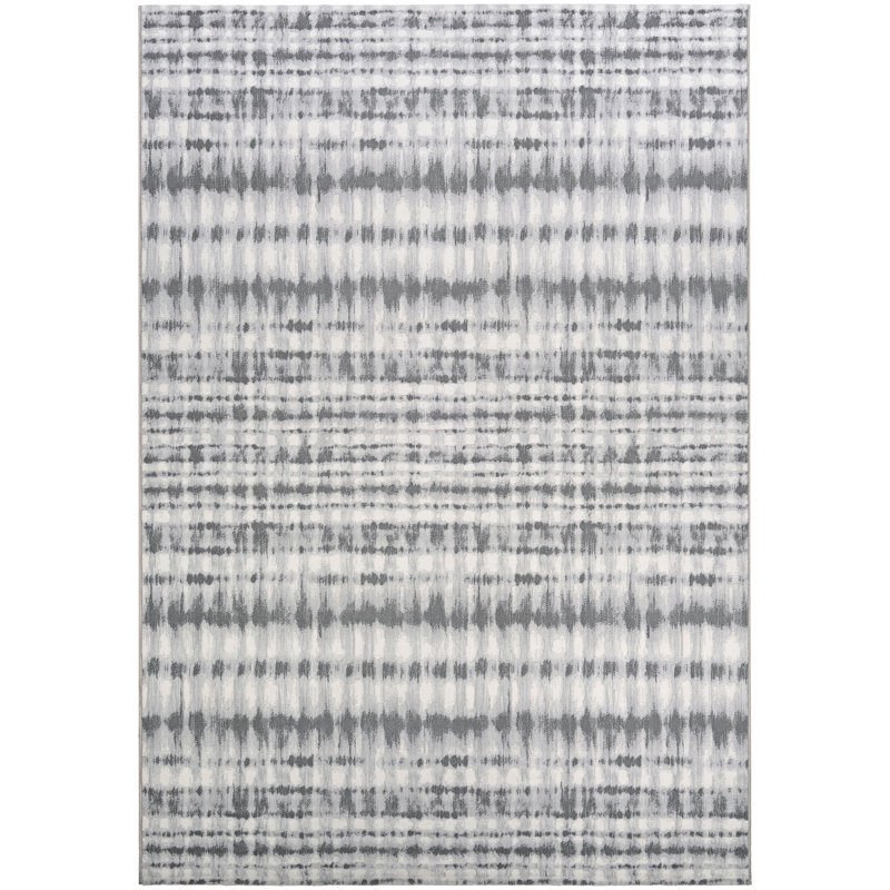Tapis gris tissé Hrachuhi, Rectangle 5 pi 3 po x 7 pi 6 po