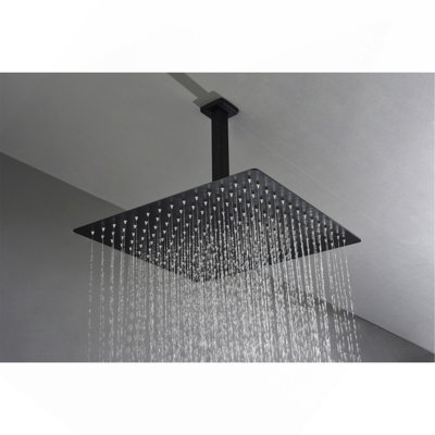 Pomme de douche luxueuse 16 po - noir mat