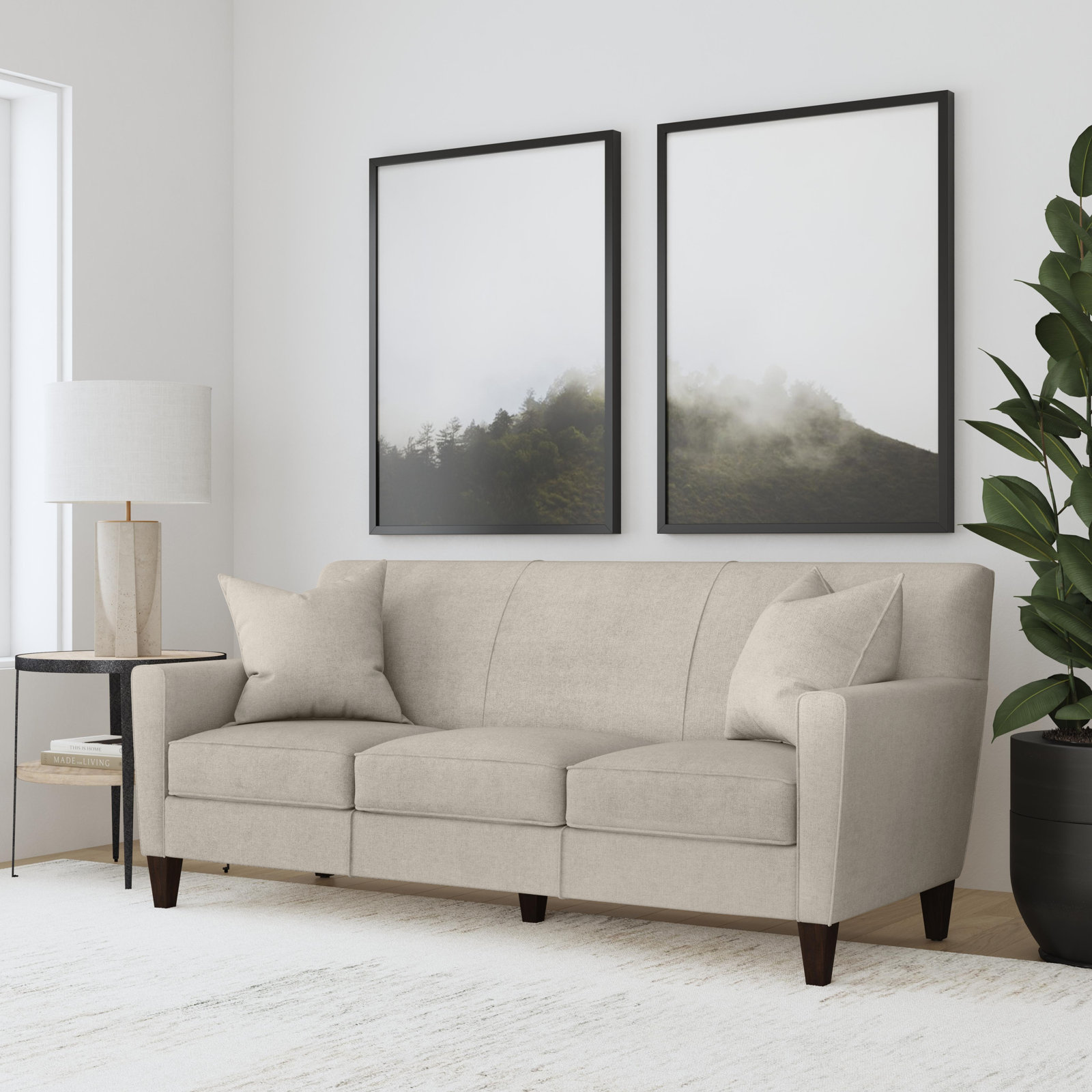 Osmin Sofa, Vanilla White Polypropylene/Olefin
