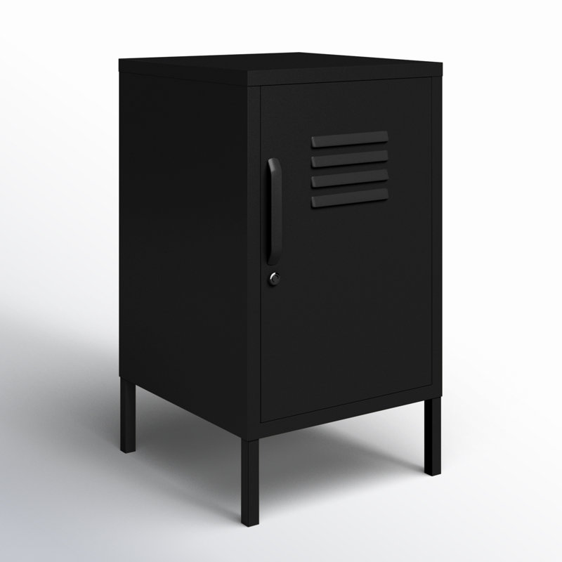 Table de bout avec rangement Gioia, Noir