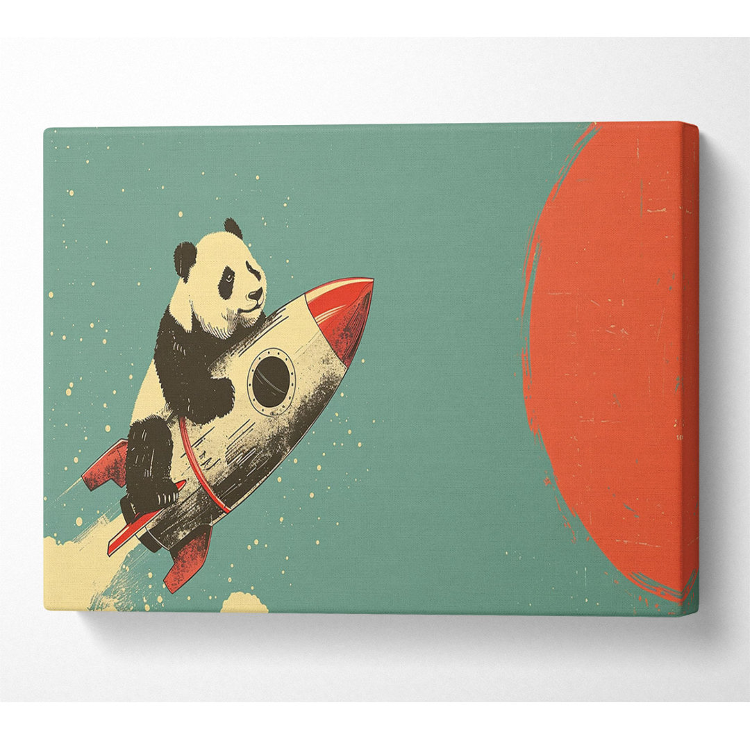 Panda Ona Rocket - Kunstdrucke auf Leinwand ohne Rahmen