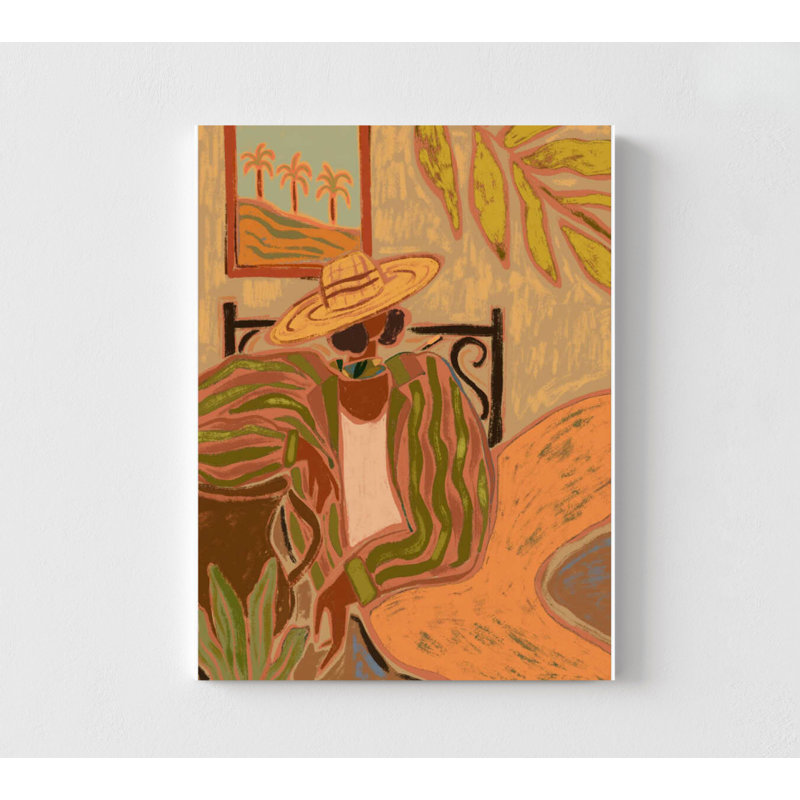 «Lady in Stripe», reproduction d'art - couleurs et tailles de cadres personnalisables