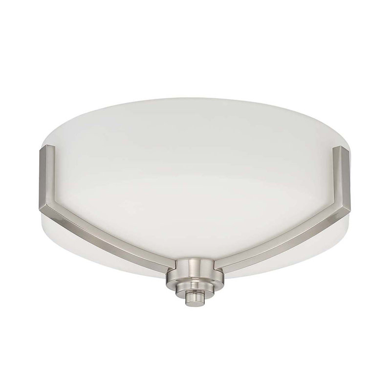 Abishek Glass Flush Mount, Satin Nickel