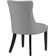 Modern Elegant Button Tufted Upholstered Fabric With Nailhead Trim, Side Chair