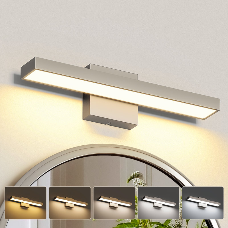 Dimmable LED Bathroom Vanity Light Fixture 2500K/3000K/3500K/4000K/5300K CCT Adjustable, 4.33" H x 16.14" W x 3.42" D
