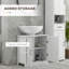 Meuble-lavabo de salle de bain Space, blanc, avec tablette réglable, étagère intérieure blanche
