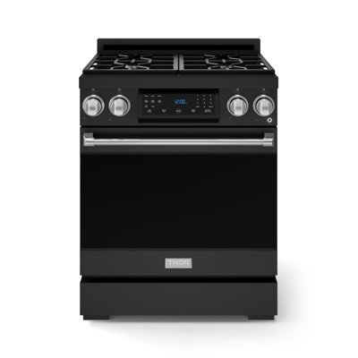 Cuisinière à gaz professionnelle de 30 po avec panneau tactile inclinable Gordon Ramsay de THOR Kitchen en noir et acier inoxydable