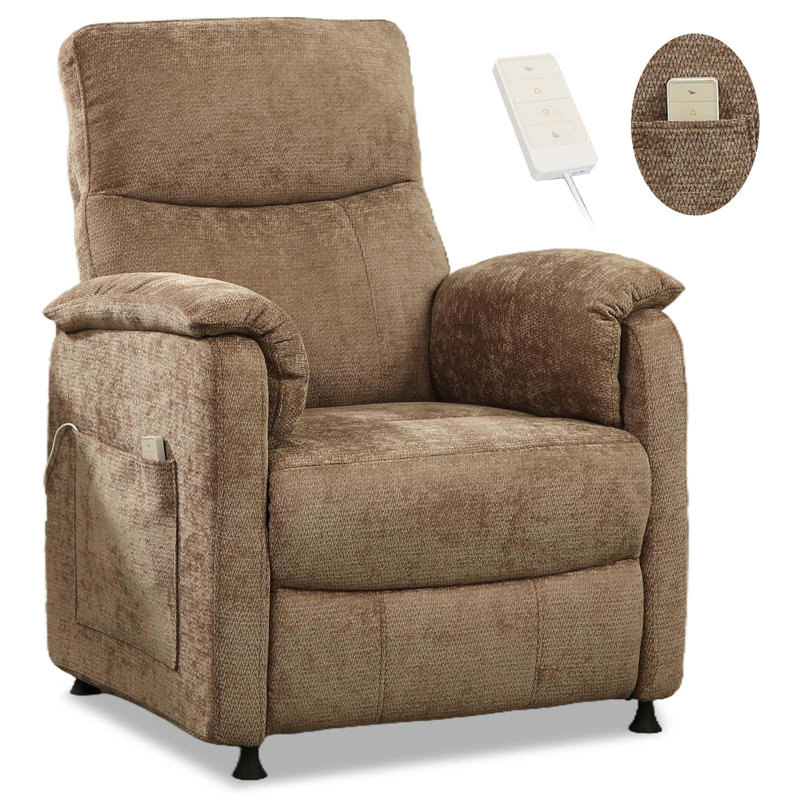 Fauteuil inclinable électrique avec télécommande, fauteuil inclinable électrique bleu avec poches latérales. Petits fauteuils inclinables pour adultes, mini fauteuil inclinable pour le salon de la chambre à coucher (gris)