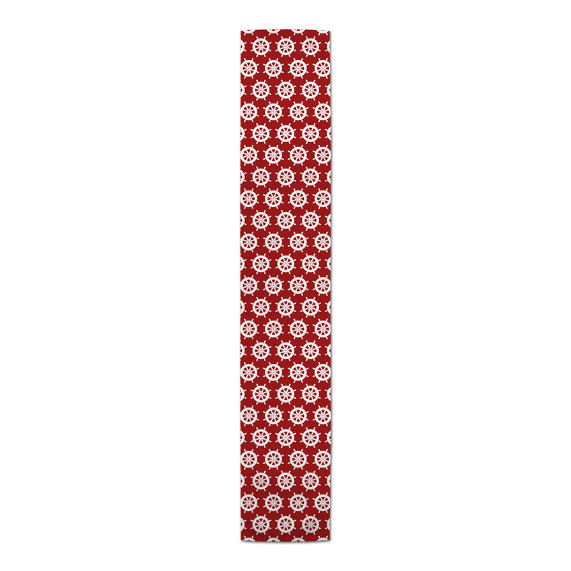 Chemin de table lapin Savarese, Rouge, 72 po x 16 po, Abstraction 1