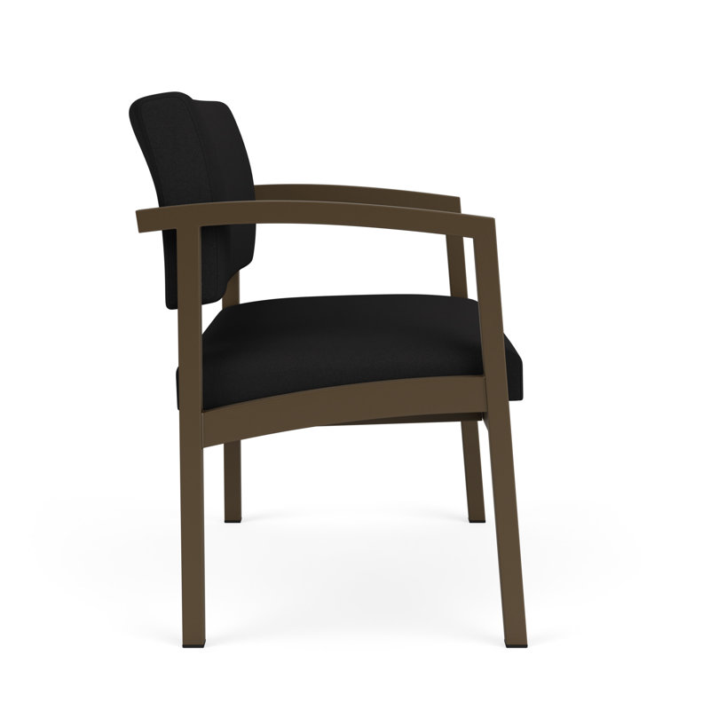 Chaise en acier Lenox, Bronze, Noir Visite Libre - tissu uni