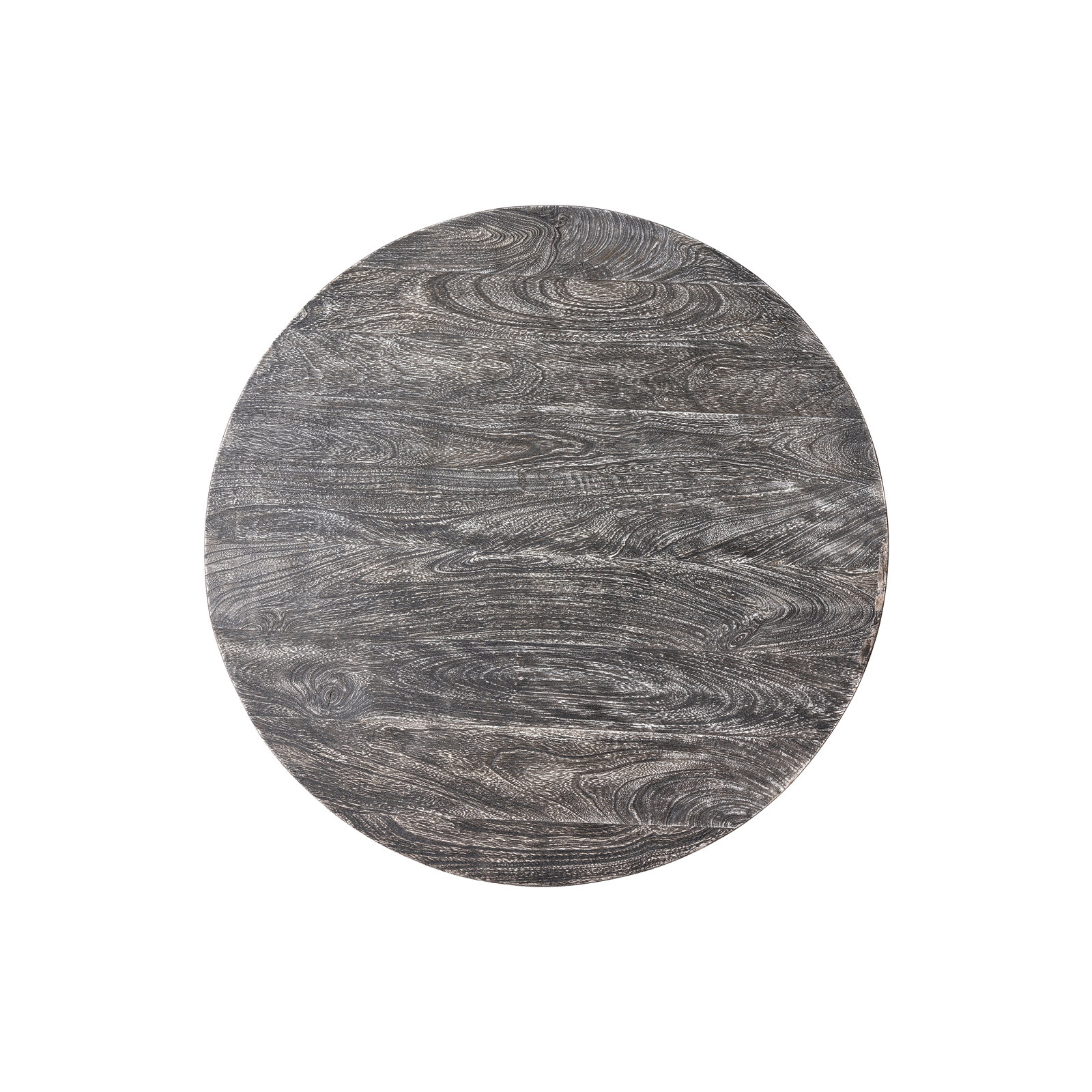Teasdale Solid Wood Single Drum Coffee Table, Sandblasted Black