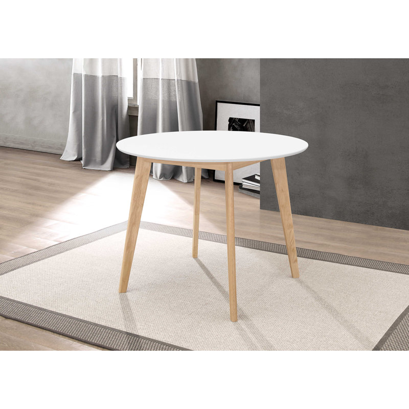 Beverely Oak Round Solid Wood Top Dining Table